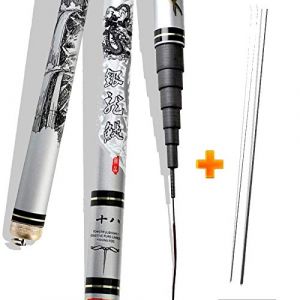 AYXAMO Canne &agrave; P&ecirc;che en Fibre de Carbone, Canne &agrave; P&ecirc;che T&eacute;lescopique, Canne &agrave; Lancer, 5.4m (Althira, neuf)