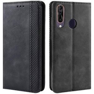 HualuBro Coque pour Wiko View 3 Pro, Etui Housse &agrave; Rabat en Retro PU Cuir Flip Leather Case Cover Antichoc Portefeuille Protection Stand Coque pour Wiko View3 Pro 2019 (Noir) (HualuBro EU, neuf)