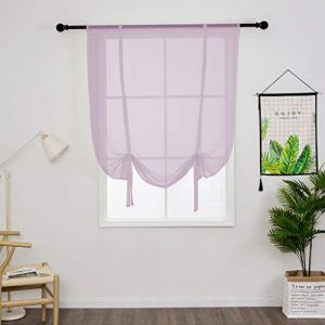 SIMPVALE 1 Pi&egrave;ce Store Romain Translucide Tulle Rideaux Voilages Vertical Poche de Tige pour Chambre Cuisine Salon, Violet Clair, Largeur 60cm x Hauteur 120cm (Gazelle E-Commerce, neuf)