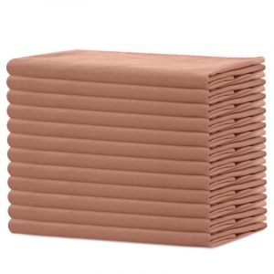 Sweet Needle - Lot de 12 - Serviettes de Table surdimensionn&eacute;es 100% Coton 45 cm x 45 cm (18 po x 18 po), p&ecirc;che - Tissu &eacute;pais pour Un Usage Quotidien avec Coins arrondis (Sweet Needle, neuf)