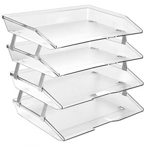 Acrimet Facility Bac à Courrier à 4 Niveaux/Charge Latérale A4, Organiseur de Bureau, en Plastique (Couleur Transparent Cristal) (Easy 2 Buy Distributors, neuf)