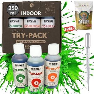 Biobizz Try Pack | Engrais Biobizz | Bio Bizz | Engrais Plantes Vertes Int&eacute;rieur | Engrais Organique | Engrais Floraison | Engrais Plantes Fleuries (3X250ml) (PEV Grow ⭐⭐⭐⭐⭐, neuf)