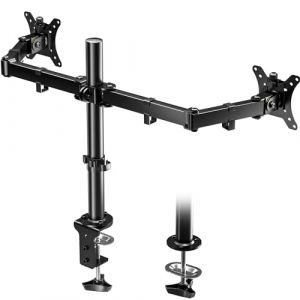 BONTEC Support Ecran PC Double Support Moniteur 2 Moniteurs de 13-30 Pouces, Bras Ecran PC Réglable en Hauteur, Inclinable et Pivotant, 8 KG, VESA 75x75-100x100 mm (bracketsales123, neuf)