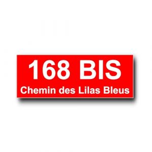 Plaque Boite aux Lettre Personnalisable - 12 Cm x 5 Cm - Num&eacute;ro de Maison et Adresse - Grav&eacute;e et Personnalis&eacute;e pour Plaque de Rue - Chiffre Maison - Ext&eacute;rieur - Autocollant (Rouge) (France-gravures, neuf)