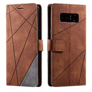 SONWO Coque pour Galaxy Note 8, Etui en Cuir PU Portefeuille Housse Fermeture Magn&eacute;tique und Flip pour Samsung Galaxy Note 8, avec Fermeture Magn&eacute;tique, Marron (SONWO EU STORE, neuf)