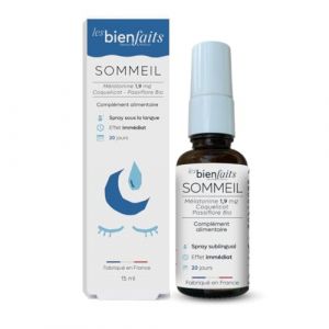 SPRAY SOMMEIL MELATONINE 1,9MG | Contribue à Améliorer la Qualité du Sommeil | Sommeil & Réveil Nocturne | Adolescent et Adulte | Gout Fruits Rouges | Passiflore et Coquelicot (lot de 2) (Les bienfaits, neuf)