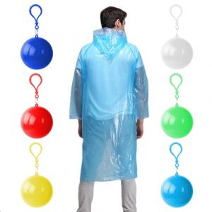GWAWG 6 Pièces Poncho de pluie jetable d'urgence,poncho coloré en plastique,imperméables jetables,manteau de pluie réutilisable,poncho pluie imperméable poncho de pluie velo randonnée bivouac camping (GWAWG, neuf)
