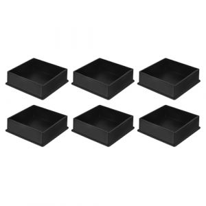 QUARKZMAN 6Pcs Embouts de Pieds de Meubles Carrés en PVC, 100mm x 100mm OD, Noirs, pour Protéger Les Pieds de Table, Les Capuchons de Pieds de Meubles, Les Protège-Sols pour Table de Patio, (QUARKZMAN, neuf)