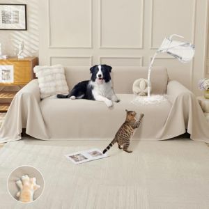 Royhom Protege Canape Impermeable, Protection Canape Chat Anti Griffe, Housse de Canap&eacute; 2 Place, Couvre Canap&eacute; d'angle, Sofa Cover Antid&eacute;rapante, Kaki, 260x180 cm (Royhom Europe, neuf)