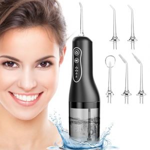 ETROBOT Jet Dentaire Hydropulseur, Hydropulseurs et Irrigateurs avec 4 Modes et 5 Buses, Hydropulseur Dentaire, USB Rechargeable et IPX7 Etanche, pour l'Hygi&egrave;ne Dentaire et Haleine Fraiche (TwoFiftyLANA, neuf)