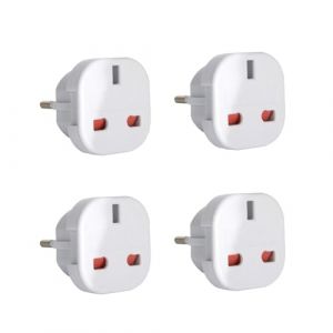 SIGANDG 4Pcs UK vers EU Adaptateur de Voyage,Adaptateur Prise Anglaise vers Prise Fran&ccedil;aise,Cet Adaptateur pour l&rsquo;Europe, France, Allemagne,Italie,Espagne,Blanc (SIGANDG Store, neuf)