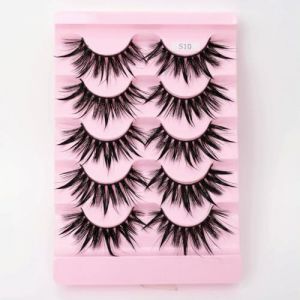Lot de 5 paires de faux cils naturels 3D - Effet mouill&eacute; - Pour cosplay (wangyanhuavdvvdv, neuf)