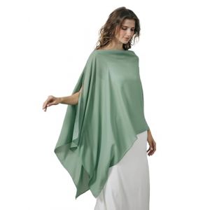 BEAUTELICATE Cape Mousseline de Soie Transparente Ch&acirc;le &Eacute;tole Chic L&eacute;ger De Femme Mari&eacute;e Demoiselle d'honneur Mariage Invit&eacute; Soir&eacute;e C&eacute;r&eacute;monie D&rsquo;&eacute;t&eacute;(Taille Unique, Sauge Brume) (BEAUTELICATE-FR, neuf)