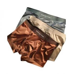 Eeiiey Boxer de luxe en soie glac&eacute;e pour homme, sous-v&ecirc;tements en soie de m&ucirc;rier, respirants et absorbant l'humidit&eacute;, Boxers frais et confortables, sans coutures, L (BINBINYOUL, neuf)