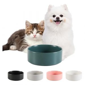 C&eacute;ramique Gamelle Chien Antid&eacute;rapante - Bol Chien Croquette pour Petit - Gamelle pour Chat pour Eau et Croquette - Bol C&eacute;ramique Anti&eacute;claboussure - 13 cm - 140 g / 320 ML - Vert (PTOBER, neuf)