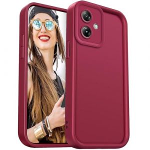 DESSEN Coque pour Motorola Moto G54 5G &Eacute;tui - Silicone Housse Antichoc Protection Cam&eacute;ra Case Portable Souple TPU Cover Bumper, Rouge Vin (Woshanya, neuf)