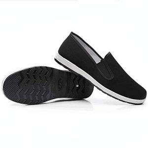Chaussures Tai Chi Chaussure de Kung Fu Shoes Chaussure Chinoise Chaussures Arts Martiaux Chaussures en Toile Femme Hommes Noir (260mm EU42) (SUSUWang1300, neuf)