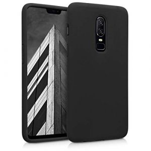 kwmobile Housse Compatible avec OnePlus 6 Coque - Housse de téléphone Protection Souple en TPU Silicone - Noir (SX-Commerce, neuf)