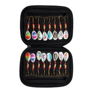 Yonphy Leurres de Pêche Kit Spinnerbaits, 16 pcs Cuillères De Pêche Leurres, Leurre Pêche Carnassier, Kit de Pêche pour Brochet, Sandre, Perche et Truite avec Sac de Transport (16 Pcs) (Yonphy Store, neuf)