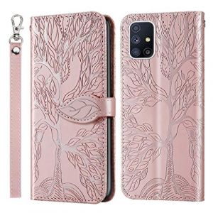 JayModCase Coque pour Samsung Galaxy A51 4G / M40S 4G, &Eacute;tui en Cuir PU Antichoc avec Rabat, Support et Fentes pour Cartes, Pochette de Portefeuille Cuir pourSamsung Galaxy A51 4G / M40S 4G - Or Rose (Hailian EU Store, neuf)