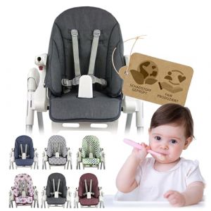 Housse de rechange pour coussin d'assise [Housse pour chaise haute] compatible avec Peg Perego Prima Pappa ZERO3 et SIESTA (gris fonc&eacute; chin&eacute;) (Bambiniwelt24, neuf)
