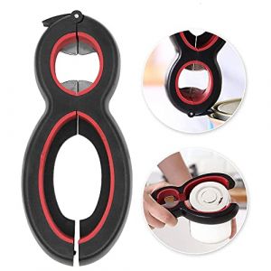 Ouvre-bouteille 6 en 1 Ouvre-bouteille multi-usages en acier inoxydable Outil de cuisine Ouvre-couvercle Ouvre-boîte (TAGYUO, neuf)