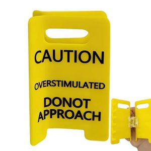 Pince &agrave; cheveux &ndash; Panneau d'avertissement surstimul&eacute; pour coiffures amusantes | Pince &agrave; cheveux jaune vif id&eacute;ale pour les femmes &agrave; la maison, au travail, en plein air, &agrave; la plage, en voyage, &agrave; l'&eacute;cole (TinyTreasureCo, neuf)