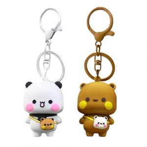 JXAXD Lot De 2 Porte-Cl&eacute;s Bubu Dudu, Porte Cles Bubu Et Dudu, Porte Cl&eacute; Panda,Porte Cl&eacute; Couple, Porte Cle Kawaii, Porte-Cl&eacute;s Mignon Pour Femme, Sac &Agrave; Dos, Cl&eacute;s De Voiture, Cadeau (Changsha Zhouhang, neuf)