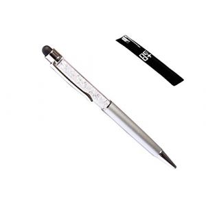 QUALITÉ 2-en-1 écran tactile capacitif stylet et stylo à bille avec cristaux (ARGENT) (ONLINE UK SELLER LTD, neuf)