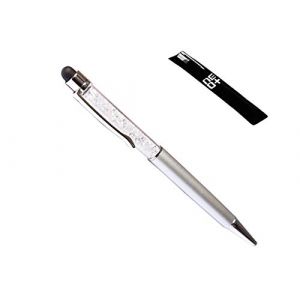 QUALITÉ 2-en-1 écran tactile capacitif stylet et stylo à bille avec cristaux Swarovski. RECHARGE STYLO GRATUIT (ARGENT) (ONLINE UK SELLER LTD, neuf)