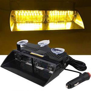 yifengshun Jaune LED application de la loi d'urgence balise danger stroboscopique lumi&egrave;res haute luminosit&eacute; 16 LED 12 V voyant d'avertissement pour camion remorque Interio (yifengshun, neuf)