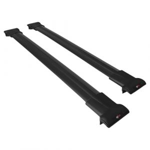 RE&AR Tuning Compatible avec Dacia Duster 2 (HM) 2018-2024 FLY Model Barres de Toit Railing Porte-Bagages de Voiture Noir Aluminium 2 Barres (IPQI, neuf)
