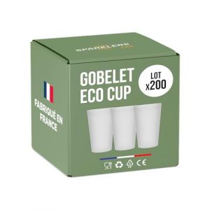 SPARKLERS CLUB Lot de 200 Gobelets R&eacute;utilisables ECO CUP 30cl - Jusqu'&agrave; 100 Lavages lave vaisselle - Gobelet Bi&egrave;re R&eacute;utilisable en Polypropyl&egrave;ne, Gobelet Eco Cup pour tout &eacute;v&egrave;nement (SPARKLERS CLUB, neuf)