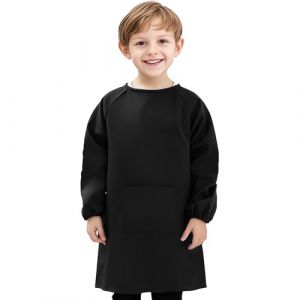 Voarge Blouse de peinture pour enfants - Avec manches et grandes poches - En nylon - Imperm&eacute;able - Pour enfants de 8 &agrave; 12 ans, Noir , taille unique (Voarge Direct, neuf)