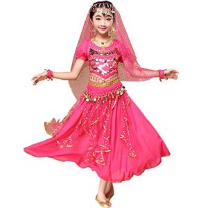 Astage Déguisement Indien Bollywood Oriental Costume Carnaval Halloween Roselarge (Dance voice, neuf)