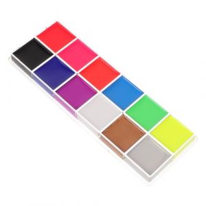 Homoyoyo 1 Boîte Palette Peinture Visage et Corps Fluorescentes Étanche pour Maquillage Halloween Fête Multi Usage Kit Peinture Visage Party Maquillage Sûr Rapide Sèche (HuanYH, neuf)