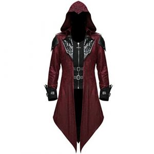Veste Steampunk pour homme avec queue-de-pie, costume gothique vintage d’Halloween. (Daniubaihuo, neuf)