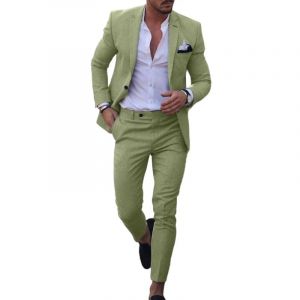 Costume Homme 2 pi&egrave;ces, Costume Homme en Lin 2 pi&egrave;ces, adapt&eacute; pour Mariage, f&ecirc;te d'affaires, Veste de Costume &eacute;l&eacute;gante et Confortable et Pantalon (Novice players, neuf)