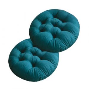 Mozzeilee Coussin de chaise rond doux pour intérieur et extérieur - 40 x 40 cm - Pour fauteuils, jardin, canapé en rotin - Pour chambre à coucher, sol, camping (vert foncé, 2 pièces) (CF Home, neuf)