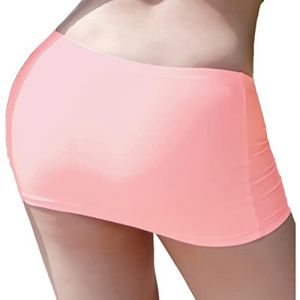 ranrann Femme Mini Jupe Courte Moulante Sexy Jupe Crayon Taille Basse Bodycon Elastique Clubwear Type A Rose Clair Taille Unique (ranraneu, neuf)