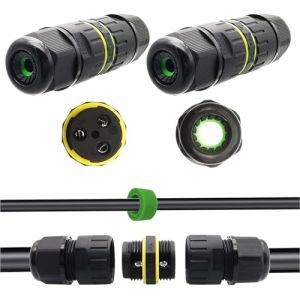 CTRICALVER Connecteur &Eacute;tanche Bo&icirc;te/ 2 pcs IP68 Connecteur de c&acirc;ble &eacute;tanche/Connecteur de gaine externe/de c&acirc;ble max &Oslash;12 mm/Aux Intemp&eacute;ries C&acirc;ble de Raccordement Ext&eacute;rieur Douille (3 P&ocirc;les) (CTRICALVER-FR, neuf)