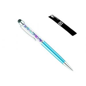 QUALITÉ 2-en-1 écran Tactile capacitif Stylet et Stylo à Bille avec Cristaux (Bleu Clair Rainbow) (ONLINE UK SELLER LTD, neuf)