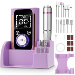 Ponceuse pour Ongles Professionnel, 45000Rpm Lime Electrique Ongle, 13 en 1 Ponceuse Manucure, Ponceuse Ongle Semi Permanent, Ponceuse Ongle Portable pour Polissage, Callosités, Pedicure (BHUJEL  DIDI S.R.L., neuf)