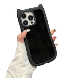 Emlivi Coque de protection pour iPhone 14, motif oreilles de chat mignon, transparente, en silicone TPU souple, antichoc, mignon, motif oreilles de chat mignon, noir (Emlivi, neuf)