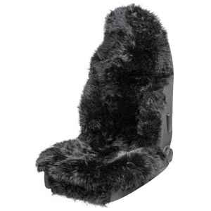 Walser Premium Peau de Mouton pour si&egrave;ge Marla, 100% Peau de Mouton pour si&egrave;ge de Voiture avec 5cm de Hauteur de Laine, prot&egrave;ge-si&egrave;ge en Peau de Mouton, Housse de Protection en Fourrure Noir (WALSER - Le meilleur pour votre voiture, neuf)