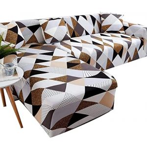 VEAI Housses de Canapé d Angle Couverture de Canape en Forme de L Couvre Canape Gris/Beige/Bleu Housse de Canapé Extensibles avec Méridienne Gauche/Droite Housse Protection Canapé (anbuhuwai, neuf)
