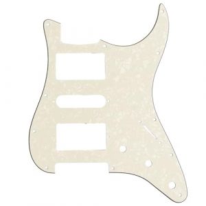 Musiclily Pro 11 Trous HSH Strat Pickguard Guitare pour Fender American/Mexican Standard Stratocaster Style Moderne, 4 Plis Parchment Pearl (Musiclily Direct France, neuf)