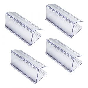 Lot de 100 Porte-Étiquettes Transparent 6 x 2,5 cm Supports d'Étiquettes en Plastique Transparent Porte-Carte Prix Etiquette pour etagere Bureau Supermarché (Kupaiku, neuf)