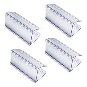 Lot de 100 Supports d'Étiquettes en Plastique Transparent pour Etagères de Bureau, Porte étiquette prix (Kupaiku, neuf)