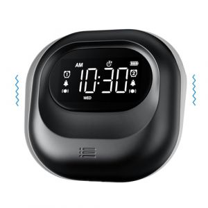 Mesqool Réveil Vibrant pour Les Gros Dormeurs, Réveil à Piles Rechargeables, Double Alarme Jour de Semaine/Week-End, sans Fil, sans Câble, Réveil Numérique de Voyage pour Malentendants (mesqool, neuf)